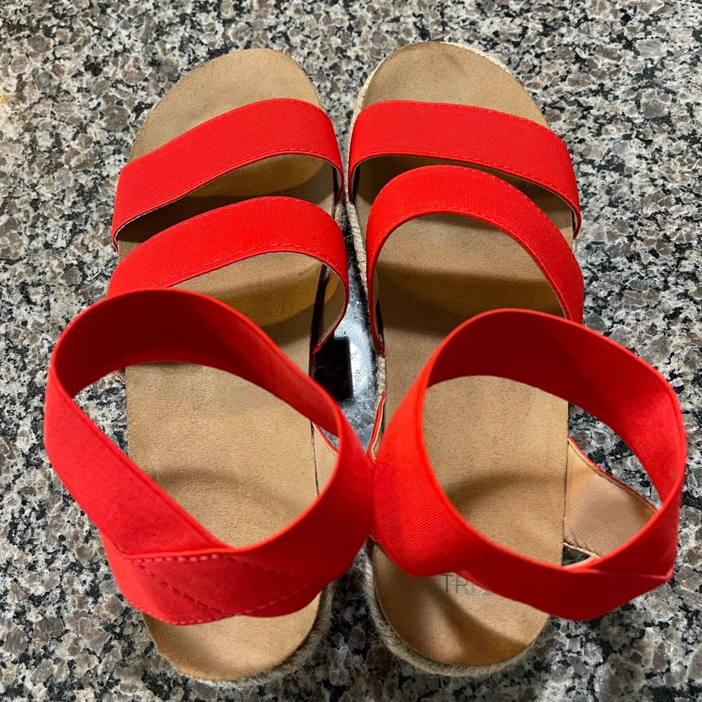 Sandals - Time and Tru brand, orange/red color, size 9